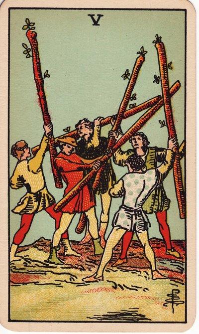 Five of Wands tarot meaning money