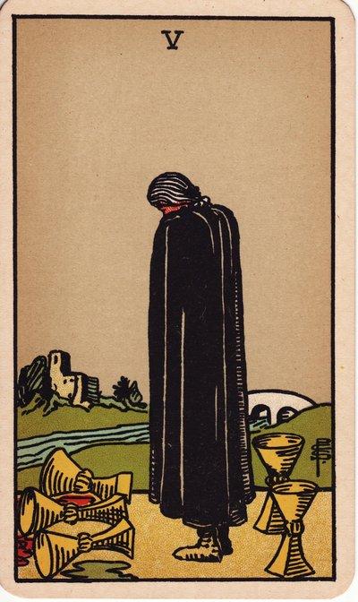 Five of Cups tarot meaning money