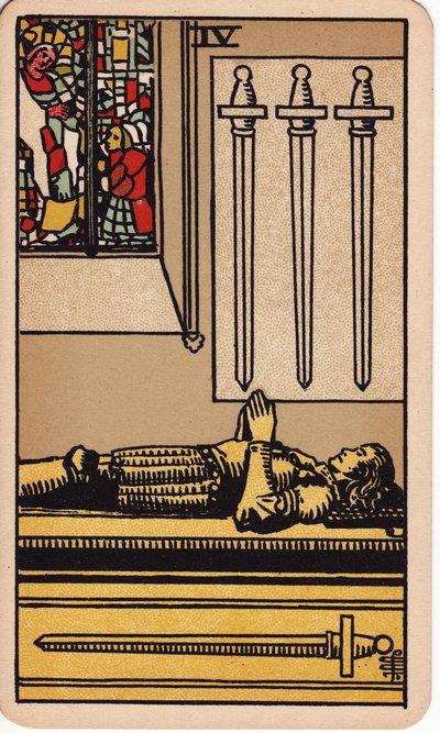 Four of Swords tarot meaning money