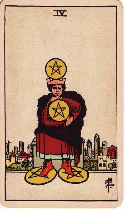 Four of Pentacles tarot meaning money