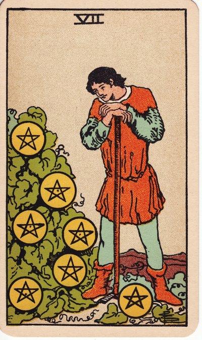 Seven of Pentacles tarot meaning money